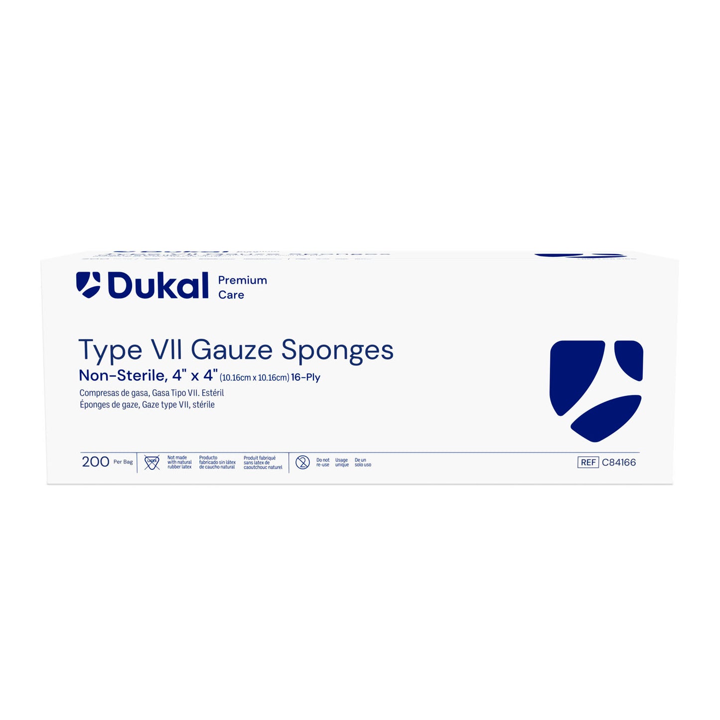 C84166 - Dukal Caliber™ Gauze Sponges - Type VII, Non-Sterile, 4" x 4", 16-Ply, 200/bg, 10 bg/cs