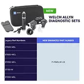 71-PM3LXES-US - Welch Allyn® 3.5V Diagnostic Set with PanOptic™ Plus LED Ophthalmoscope, MacroView™ Plus LED Otoscope for iExaminer™ - Premium Lithium Ion Plus USB Rechargeable Power Handle with Soft Case