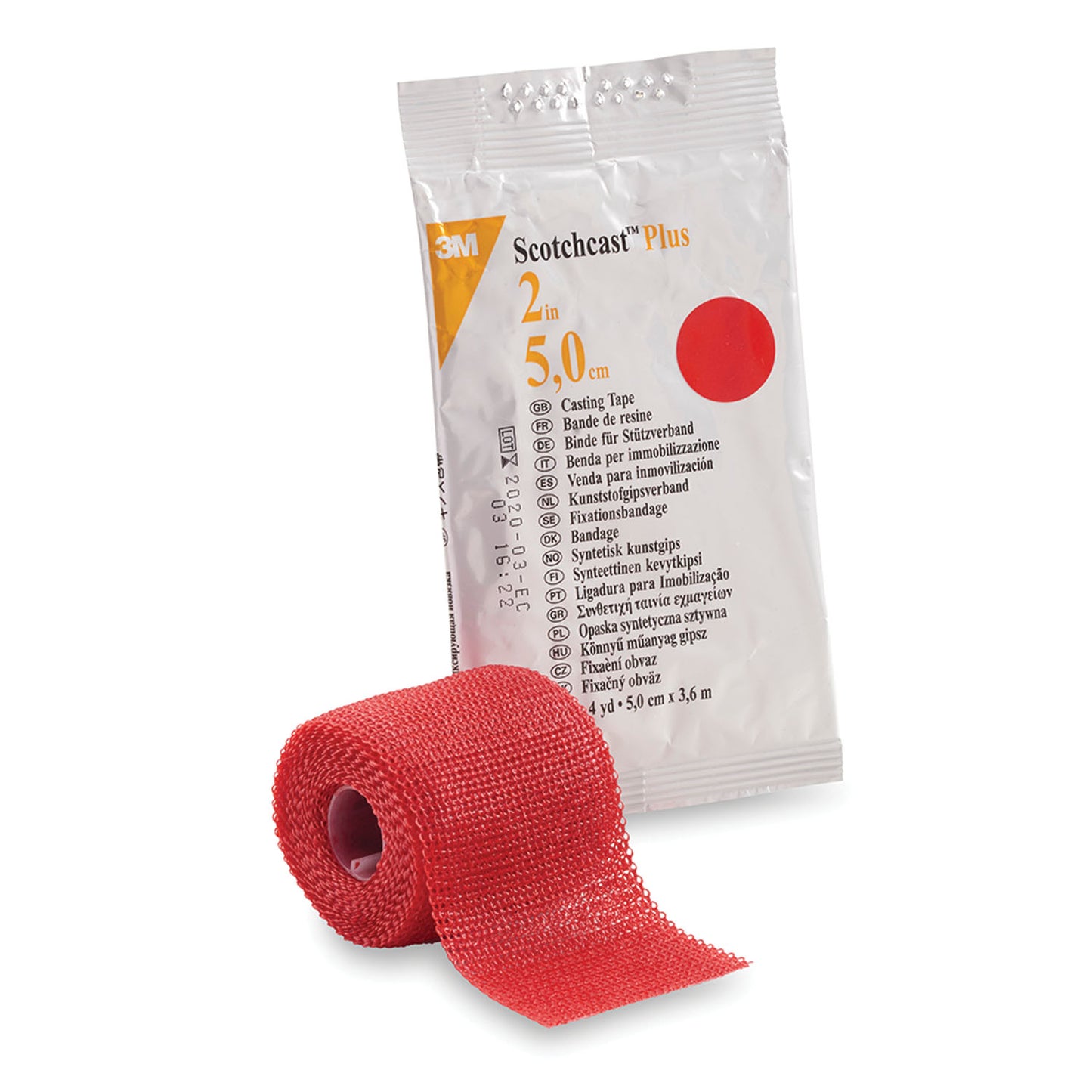 82002R - Solventum 3M™ Scotchcast™ Plus Casting Tape - 2" x 4 yds, Red, 10/cs
