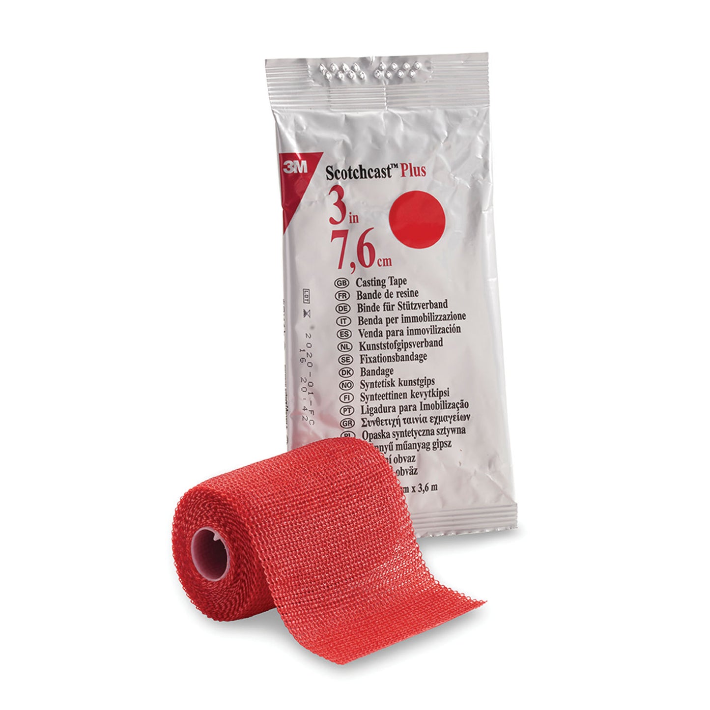 82003R - Solventum 3M™ Scotchcast™ Plus Casting Tape - 3" x 4 yds, Red, 10/cs