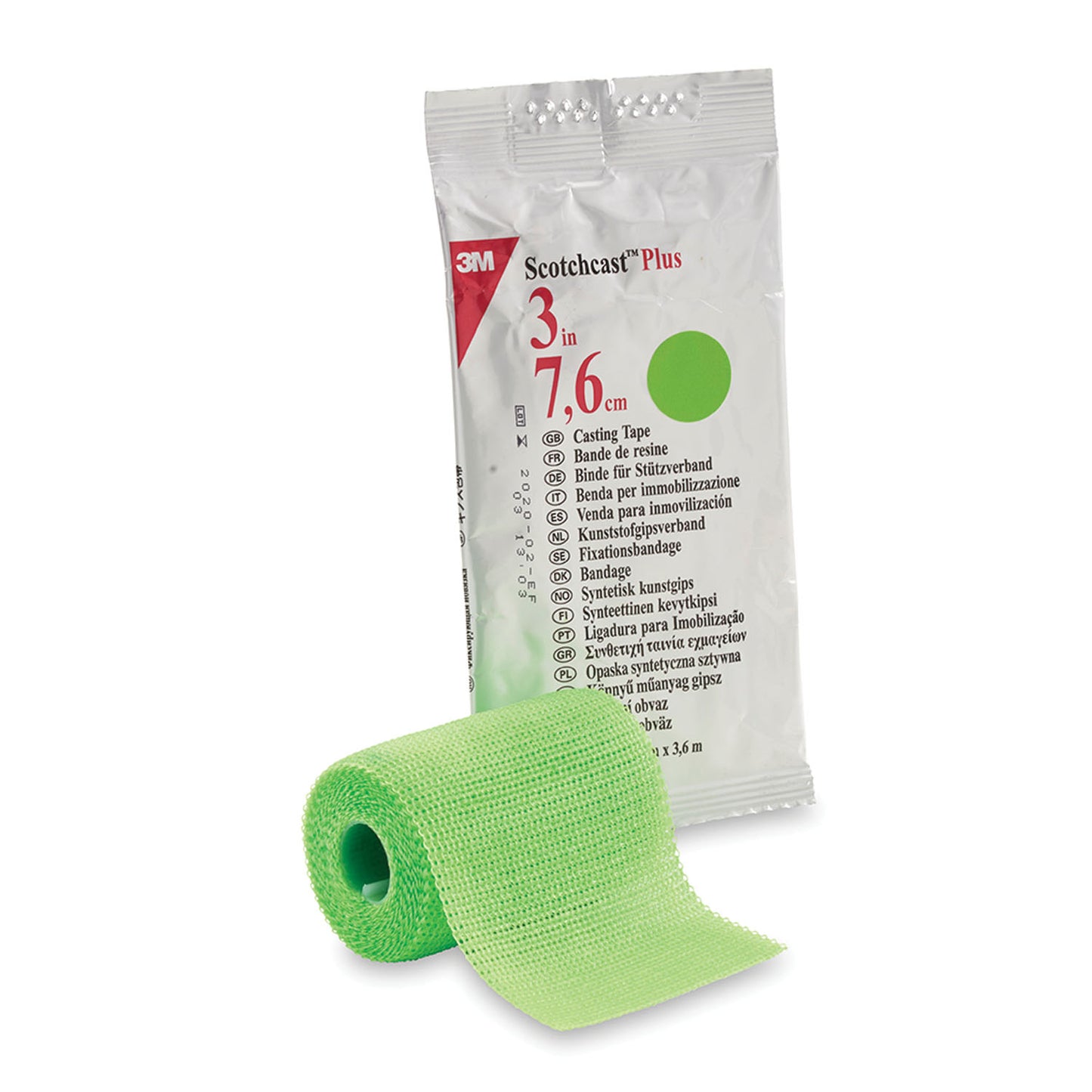 82003V - Solventum 3M™ Scotchcast™ Plus Casting Tape - 3" x 4 yds, Bright Green, 10/cs