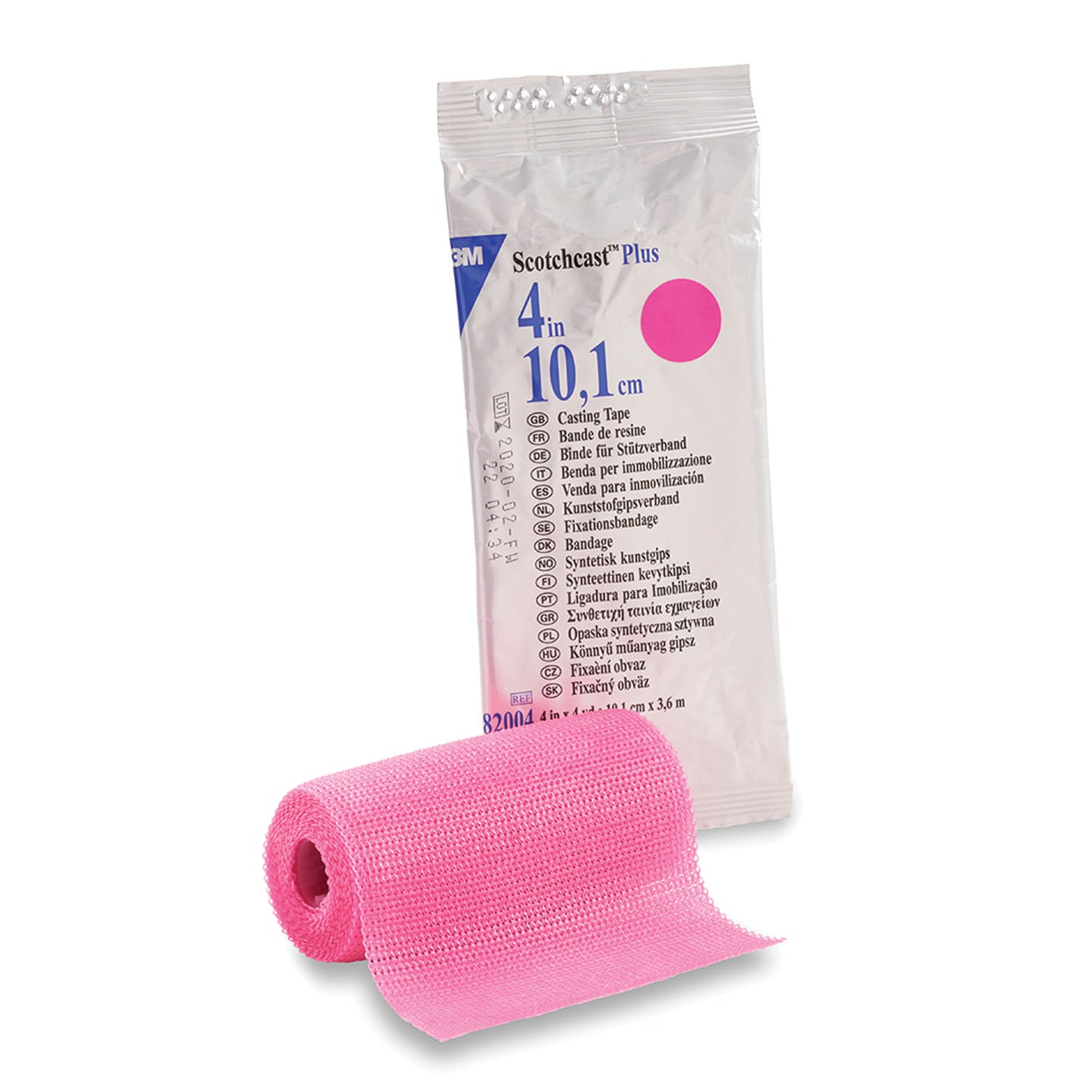 82004X - Solventum 3M™ Scotchcast™ Plus Casting Tape - 4" x 4 yds, Rose, 10/cs