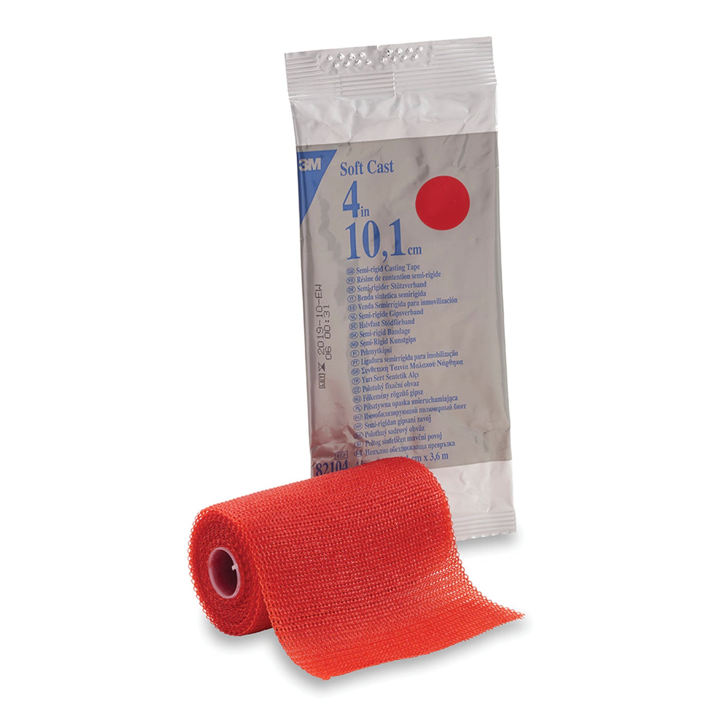 82104R - Solventum 3M™ Scotchcast™ Soft Cast Casting Tape - Red, 4" x 4 yds, 10/cs