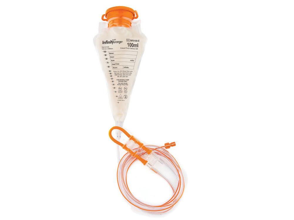INF0100-E - MOOG® EnteraLite® Infinity® Enteral Pump Delivery Set with ENFit® Connector, 100ml, 30/cs