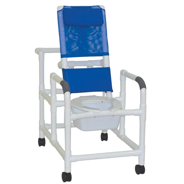 081345495 - Performance Health Shower/Commode Chair - Wheeled Reclining, Leg Rest and Pail
