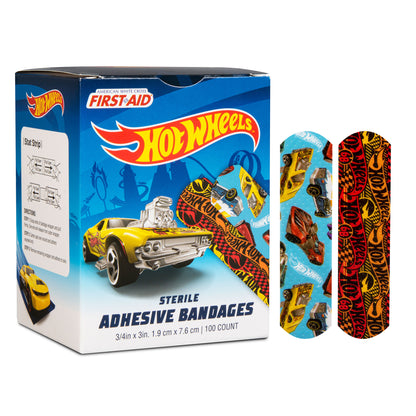 1087750 - Dukal® Stat Strip® Sterile Hot Wheels™ Adhesive Bandages, 3/4" x 3", 100/bx, 12 bx/cs