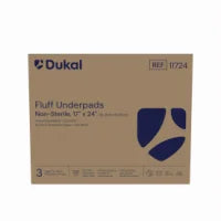 11724 - Dukal Under Pad, 17" x 24", Fluff, 100/bg, 3 bg/cs