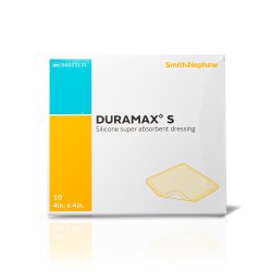 66023131 - Smith & Nephew DURAMAX◊ S Silicone Super Absorbent Dressing - 4" x 4", 10/bx, 40 bx/cs