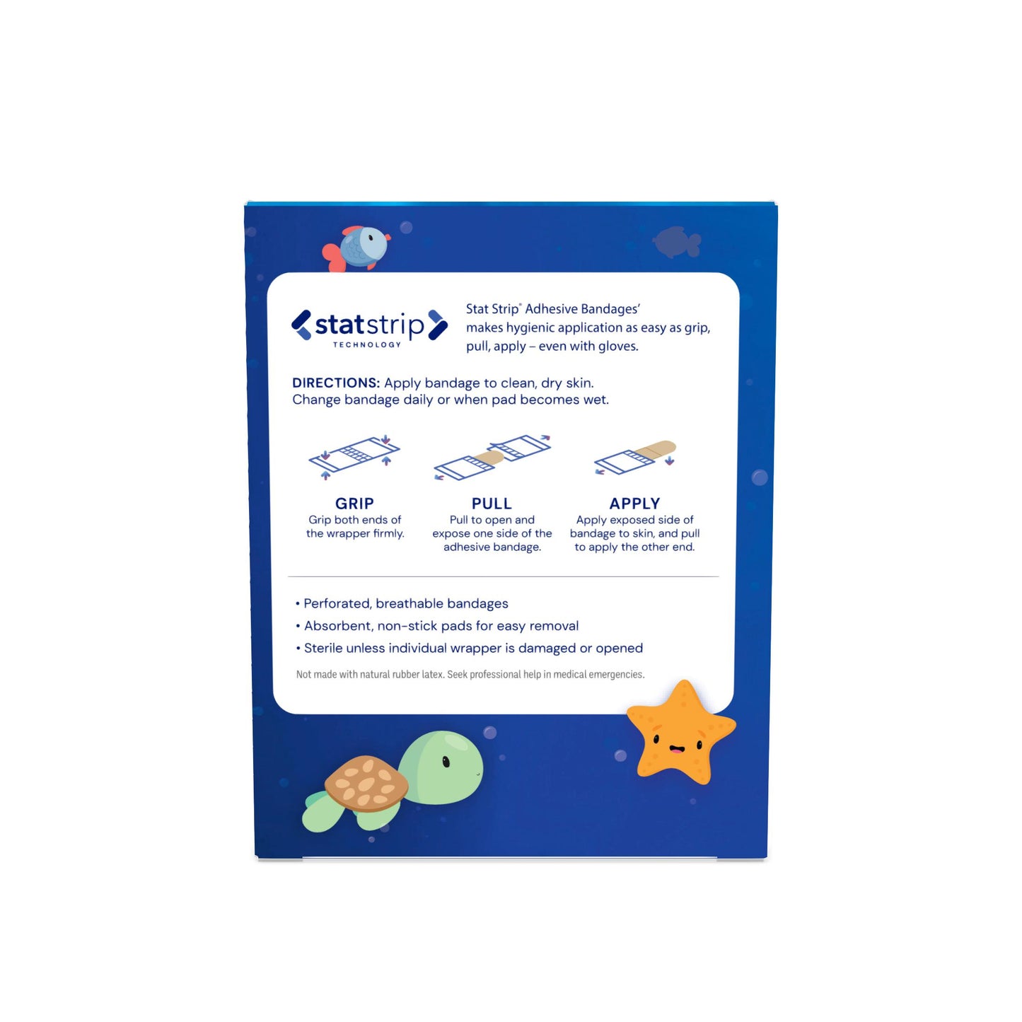 16710 - Dukal Sterile Design Series Matey's Adhesive Bandages with Stat Strip®, 3/4" x 3", 100/bx, 12 bx/cs