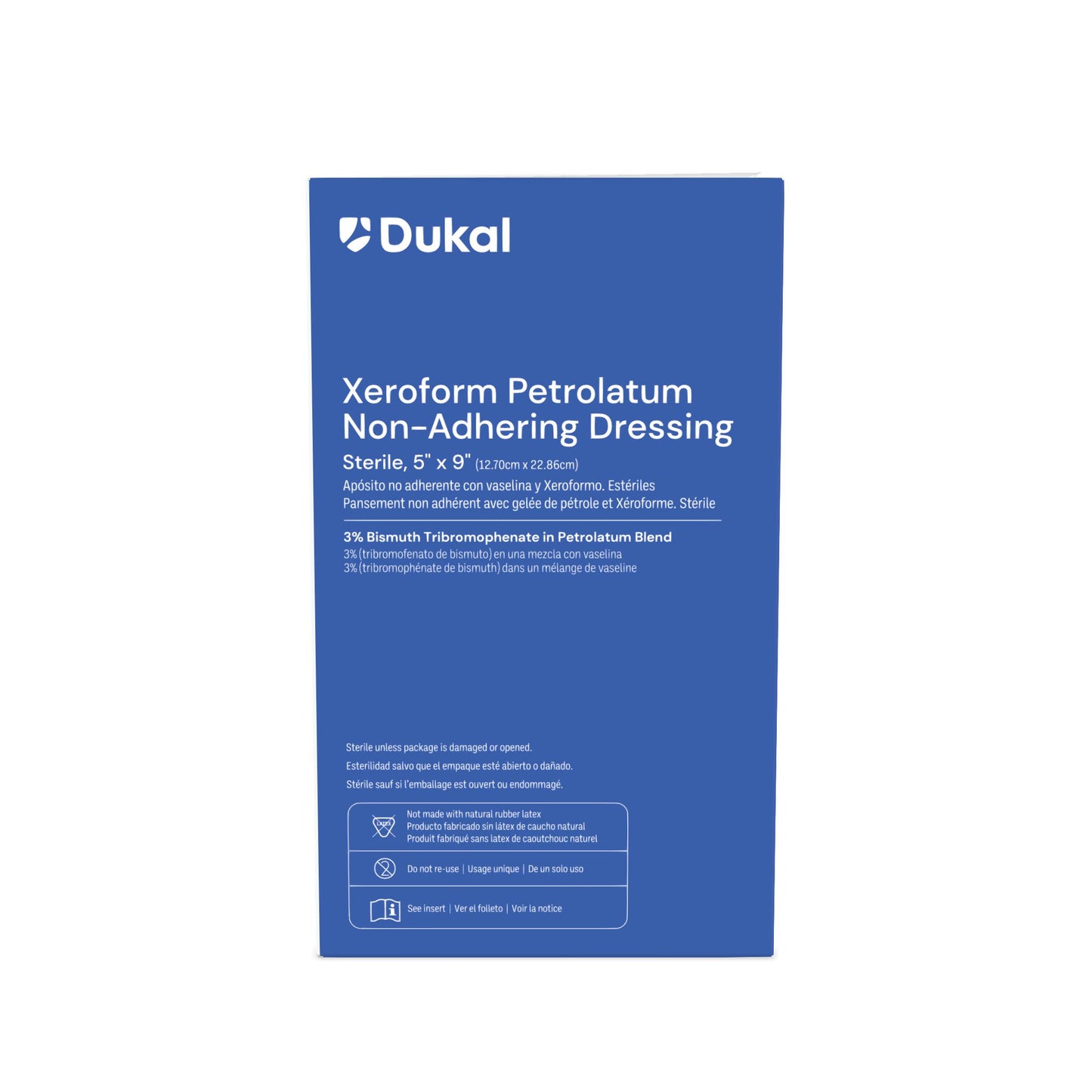 213 - Dukal® Sterile XEROFORM® Petrolatum Non-Adhering Dressings, 5" x 9", 1/pk, 50 pk/bx