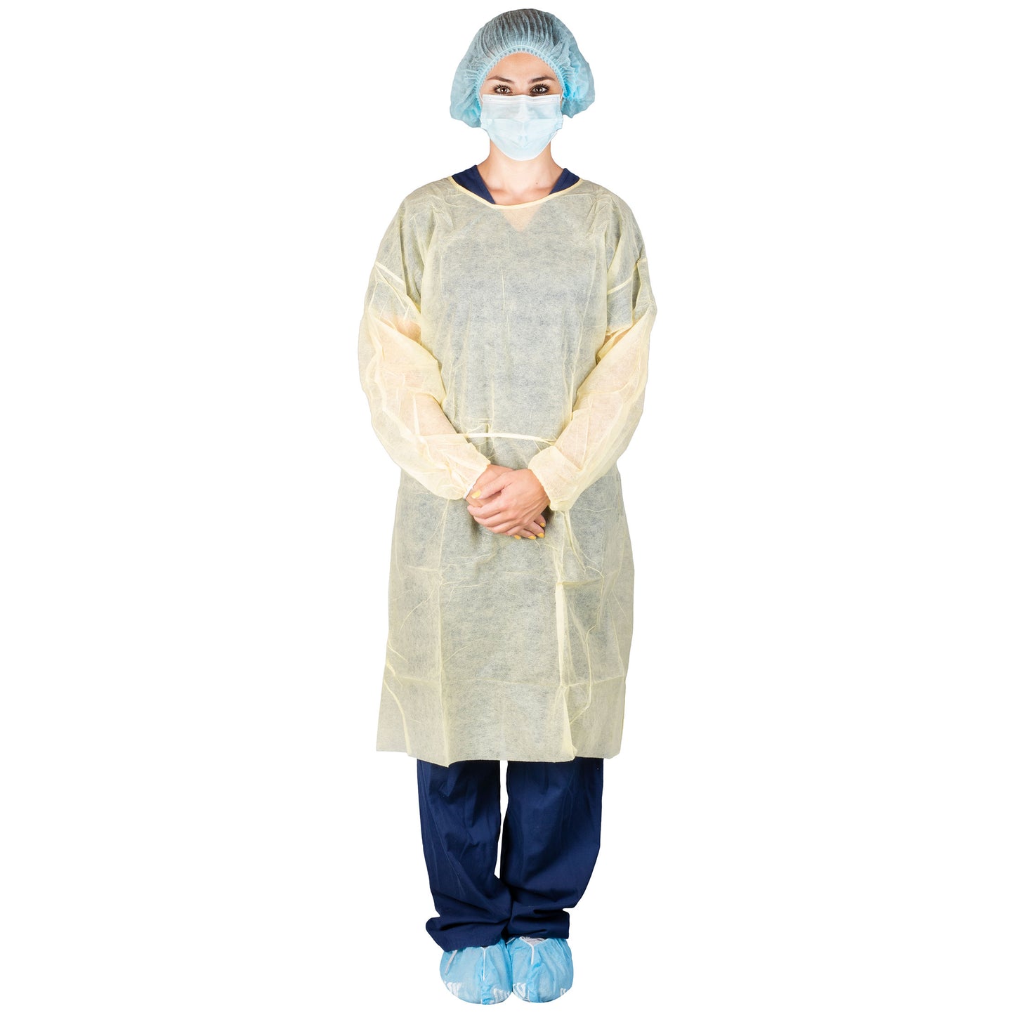 303 - Dukal Isolation Gown - Poly Coated, Impervious, Yellow, 10/bg, 5 bg/cs