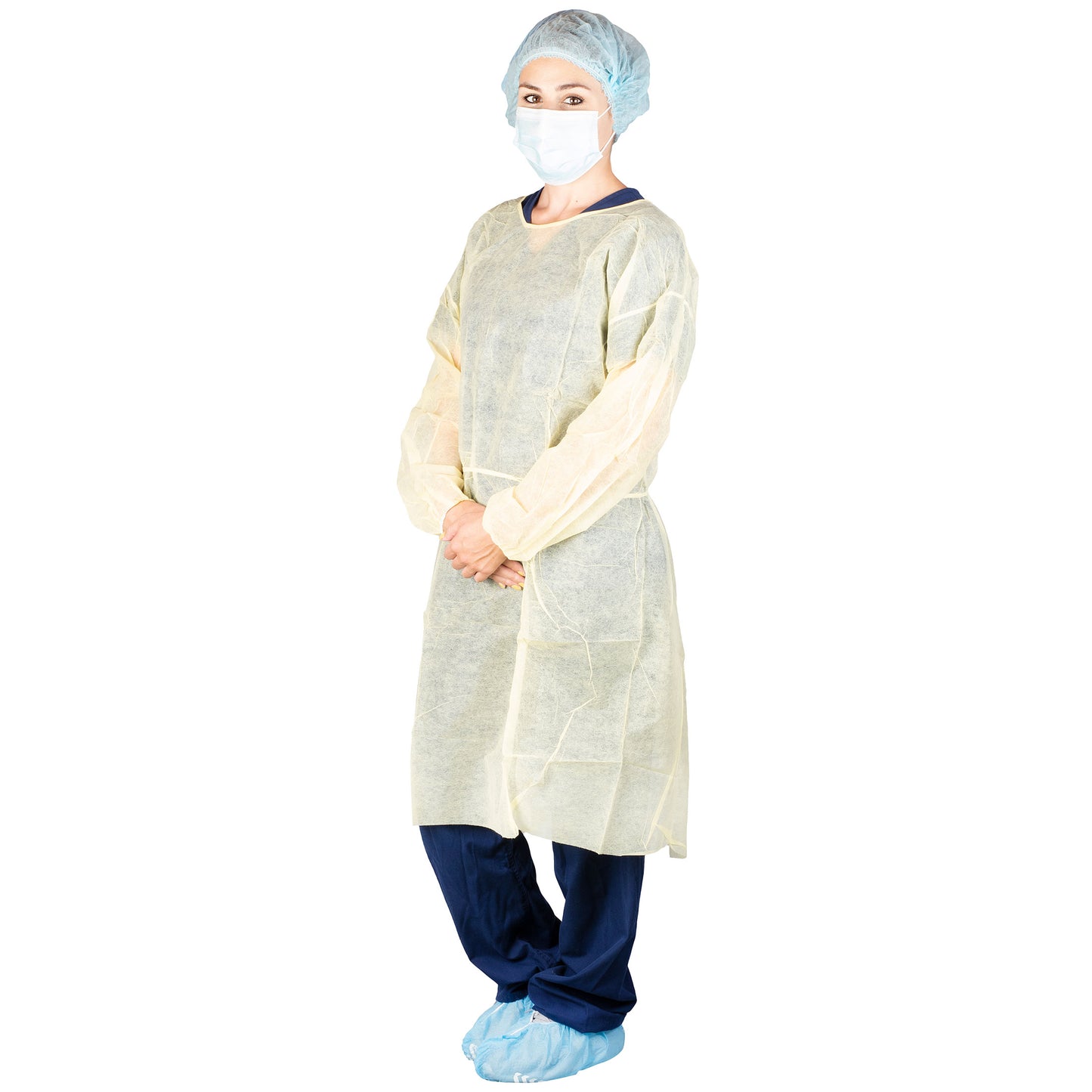 303 - Dukal Isolation Gown - Poly Coated, Impervious, Yellow, 10/bg, 5 bg/cs