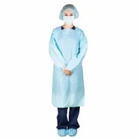 307R - Dukal AAMI Level 2 Protective Cover Gown - CPE Coated, Pull-Over, Blue, 15/bg, 5 bg/cs