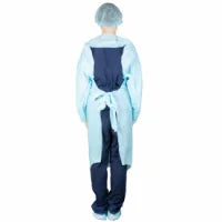 307R - Dukal AAMI Level 2 Protective Cover Gown - CPE Coated, Pull-Over, Blue, 15/bg, 5 bg/cs