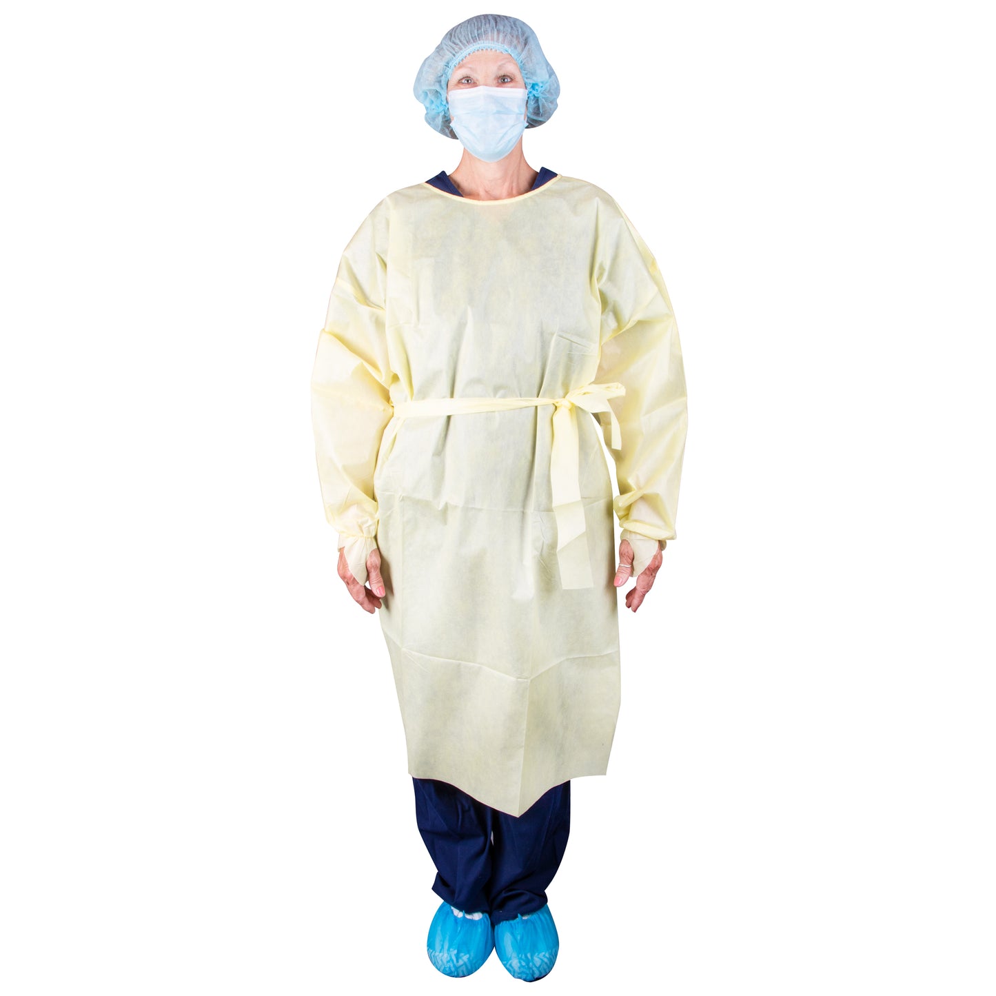 309-GSS - Dukal AAMI Level 2 Isolation Gown - Universal Size, Yellow, 10/bg, 10 bg/cs