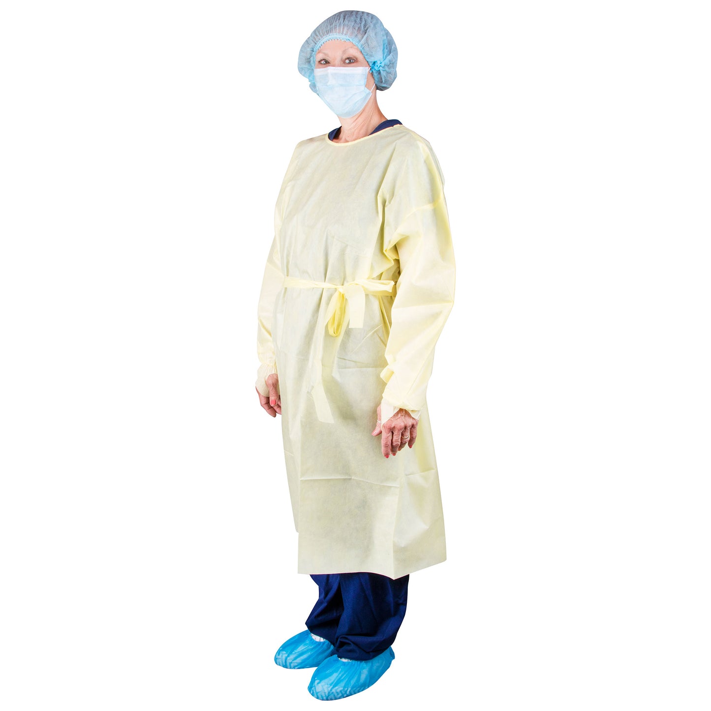 309XL - Dukal AAMI Level 2 Isolation Gown - Over-the-Head Design, X-Large, Yellow, 10/bg, 10 bg/cs