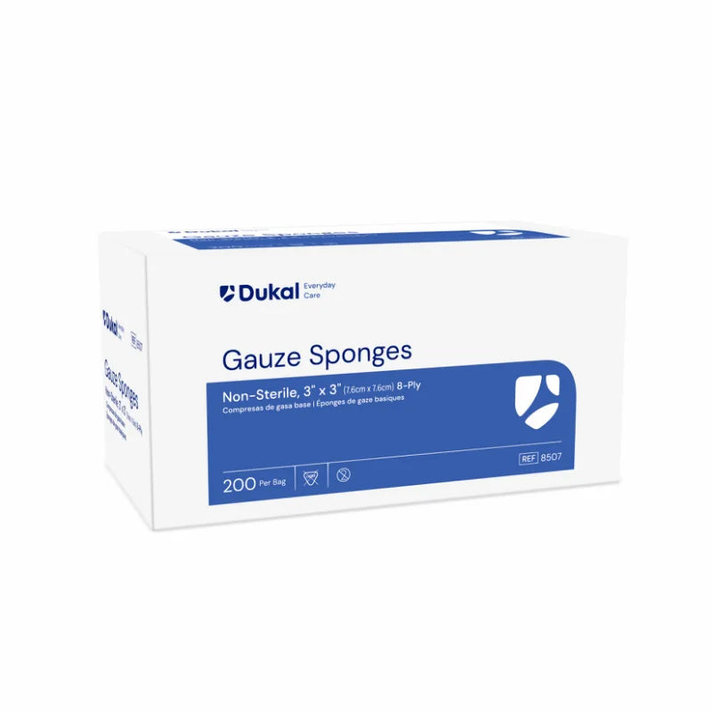 8507 - DUKAL® Everyday Care Gauze Sponges, 8-Ply, 3" x 3", 200/bg, 20 bg/cs
