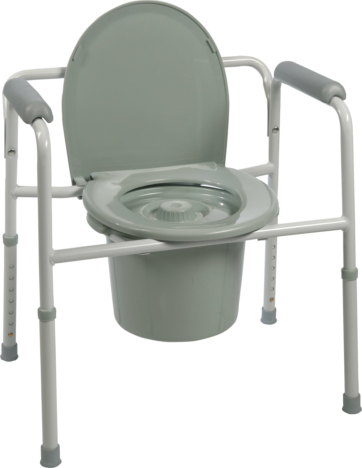 BS31C - Compass Health 3-in-1 Steel Commode with Plastic Arm Rests