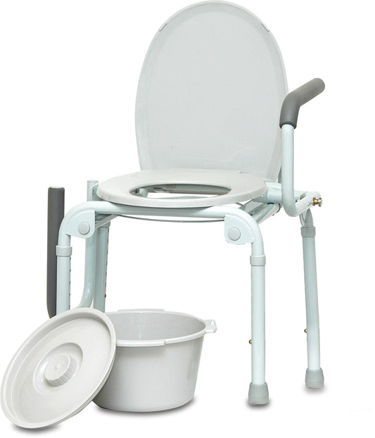 BSDAC - Compass Health Commode - Drop Arm, 18.5" Width Between Arms, 17" - 22" Seat to Floor, 300 lb Weight Capacity