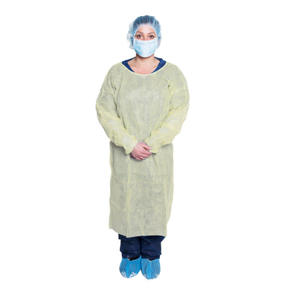 301 - Dukal Isolation Gown - One Size, Yellow, 10/bg, 5 bg/cs