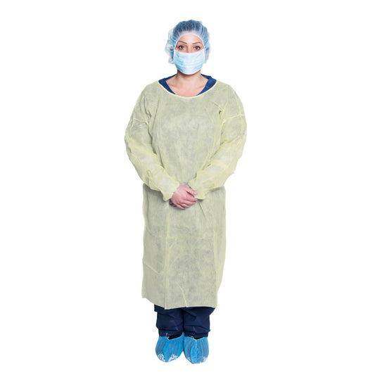 301 - Dukal Isolation Gown - One Size, Yellow, 10/bg, 5 bg/cs