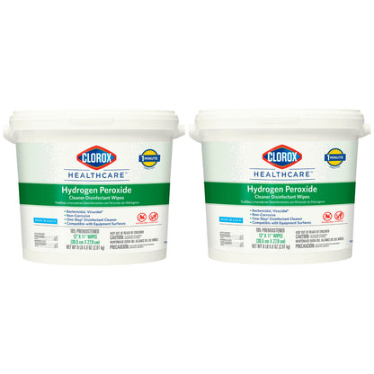 30826 - Clorox Healthcare® Hydrogen Peroxide Cleaner Disinfectant Wipes, 12" x 11", 185/bucket, 2/cs