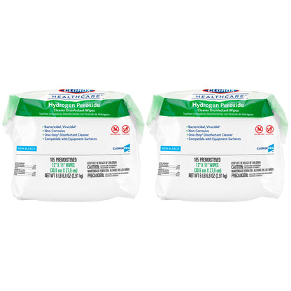 30827 - Clorox Healthcare® Hydrogen Peroxide Cleaner Disinfectant Wipes, 12" x 11", Refill Pack, 185/pk, 2/cs
