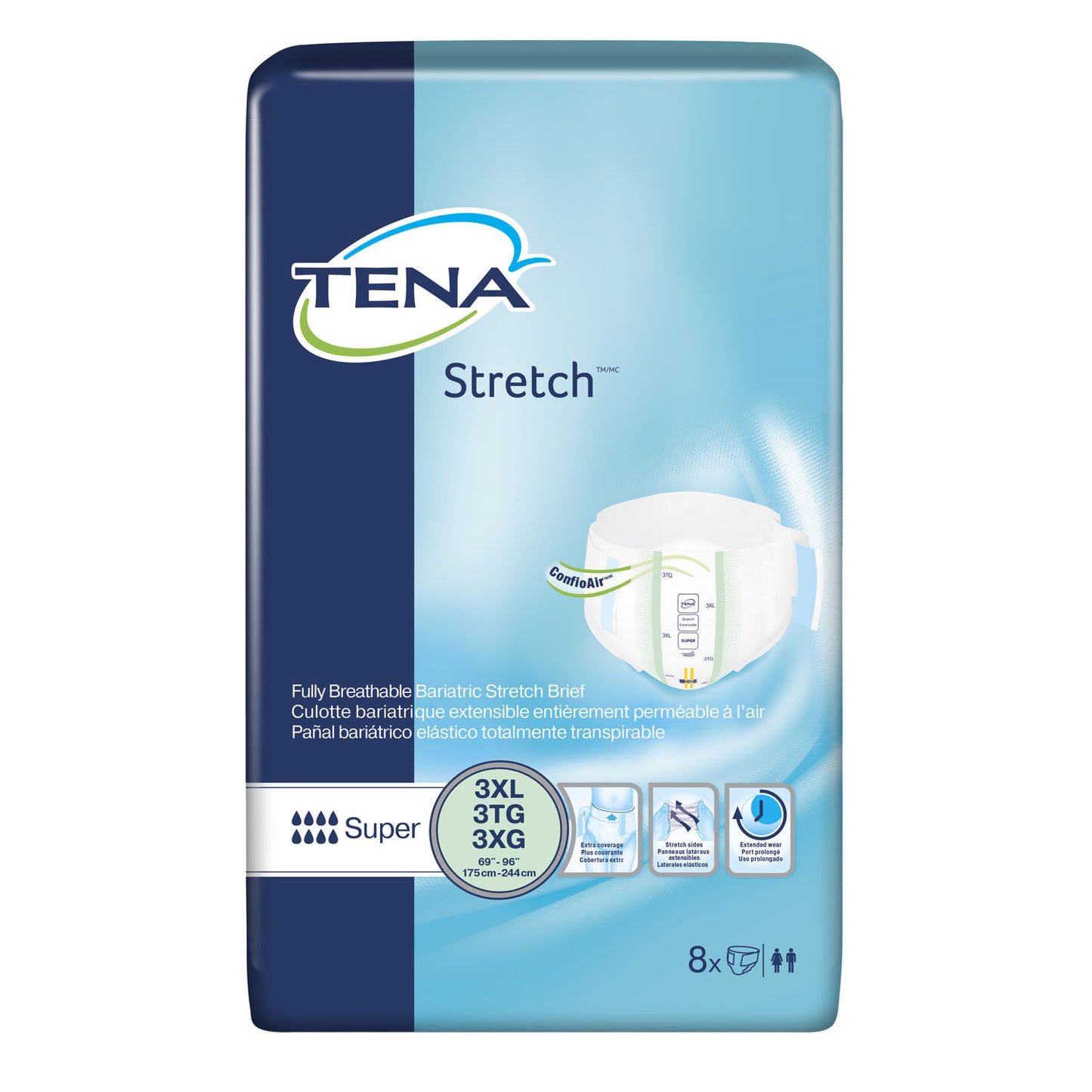 61391 - TENA® ProSkin™ Stretch™ Super Briefs - 3X-Large, 69" - 96" Hip Size, Green, 8/pk, 4 pk/cs