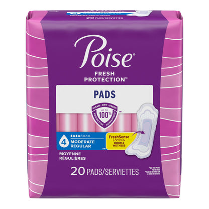19564 - Kimberly-Clark Poise® Pads - Moderate Absorbency Pads, 20/pk, 6pk/cs