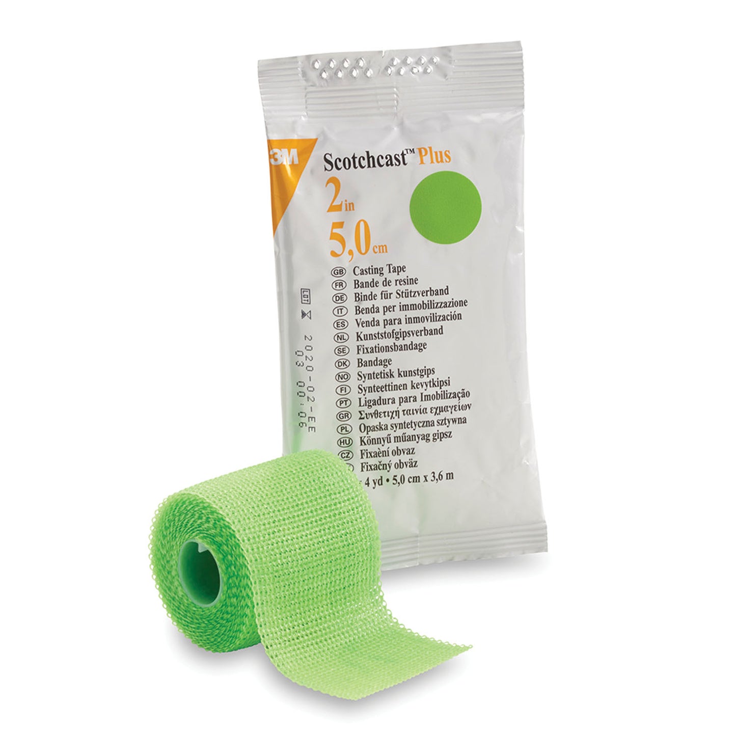 82002V - Solventum 3M™ Scotchcast™ Plus Casting Tape - 2" x 4 yds, Bright Green, 10/cs
