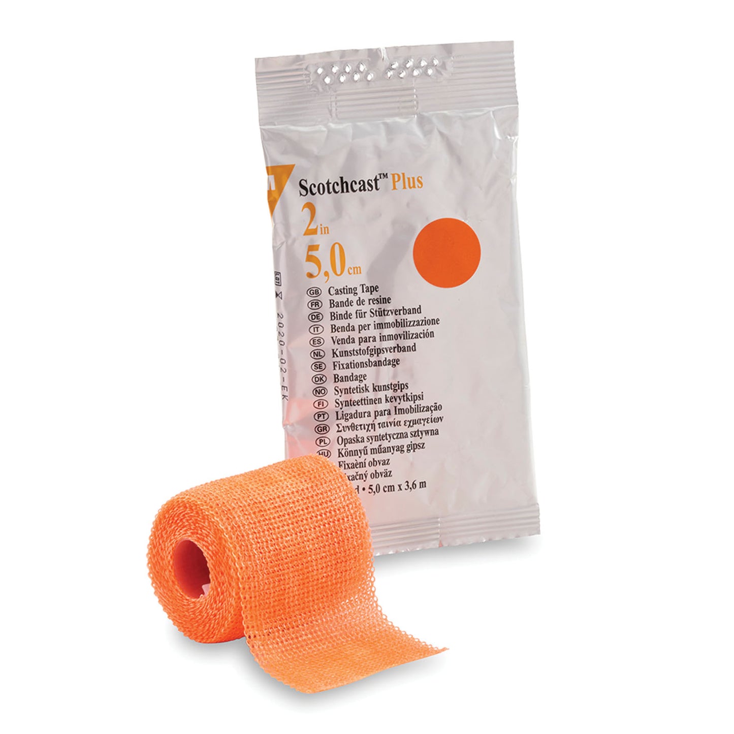 82002W - Solventum 3M™ Scotchcast™ Plus Casting Tape - 2" x 4 yds, Bright Orange, 10/cs