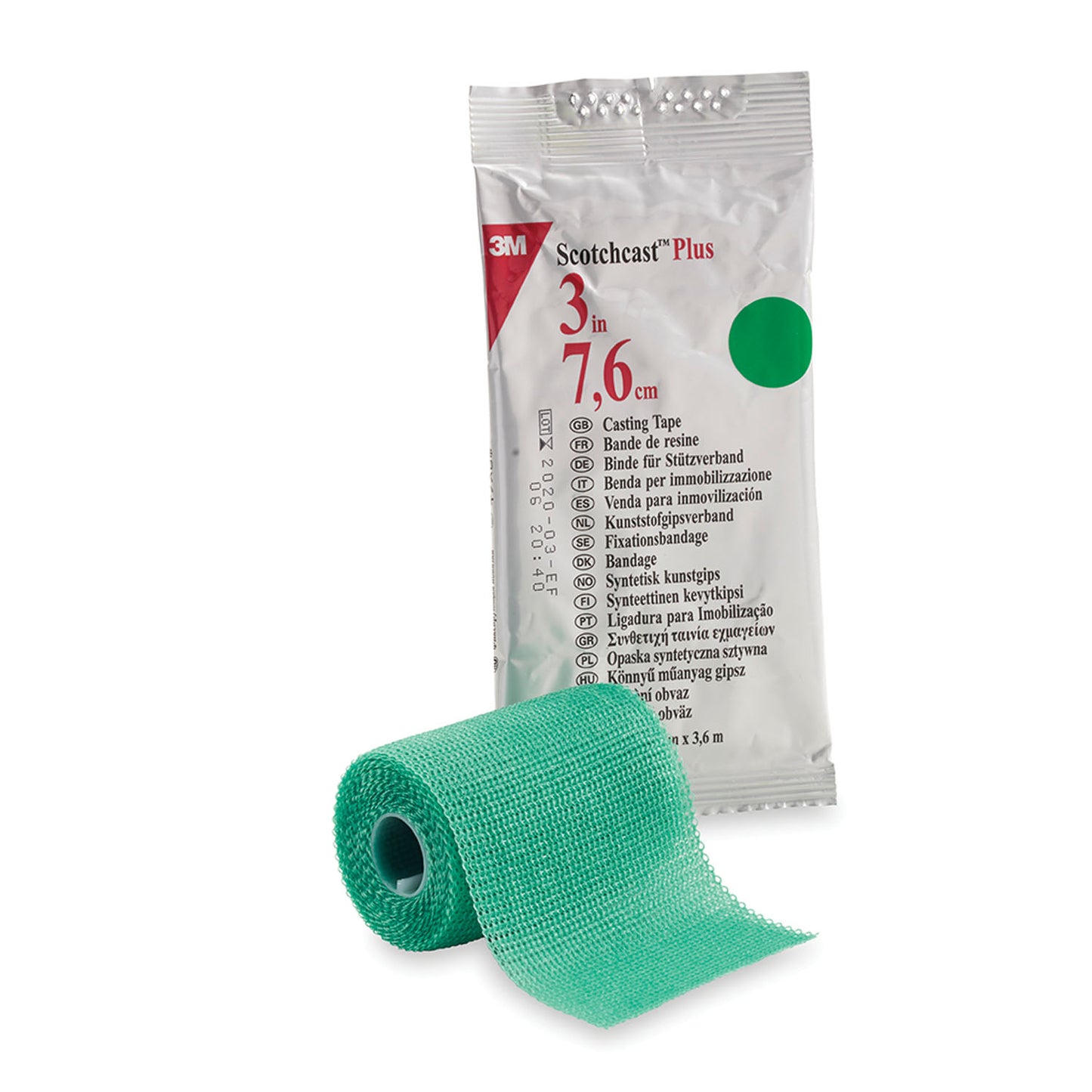 82003G - Solventum 3M™ Scotchcast™ Plus Casting Tape - 3" x 4 yds, Green, 10/cs