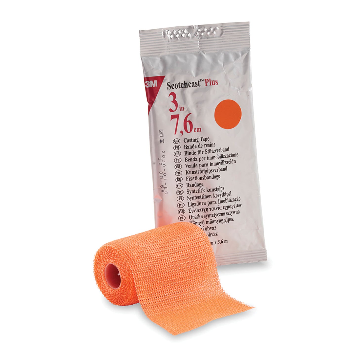 82003W - Solventum 3M™ Scotchcast™ Plus Casting Tape - 3" x 4 yds, Bright Orange, 10/cs