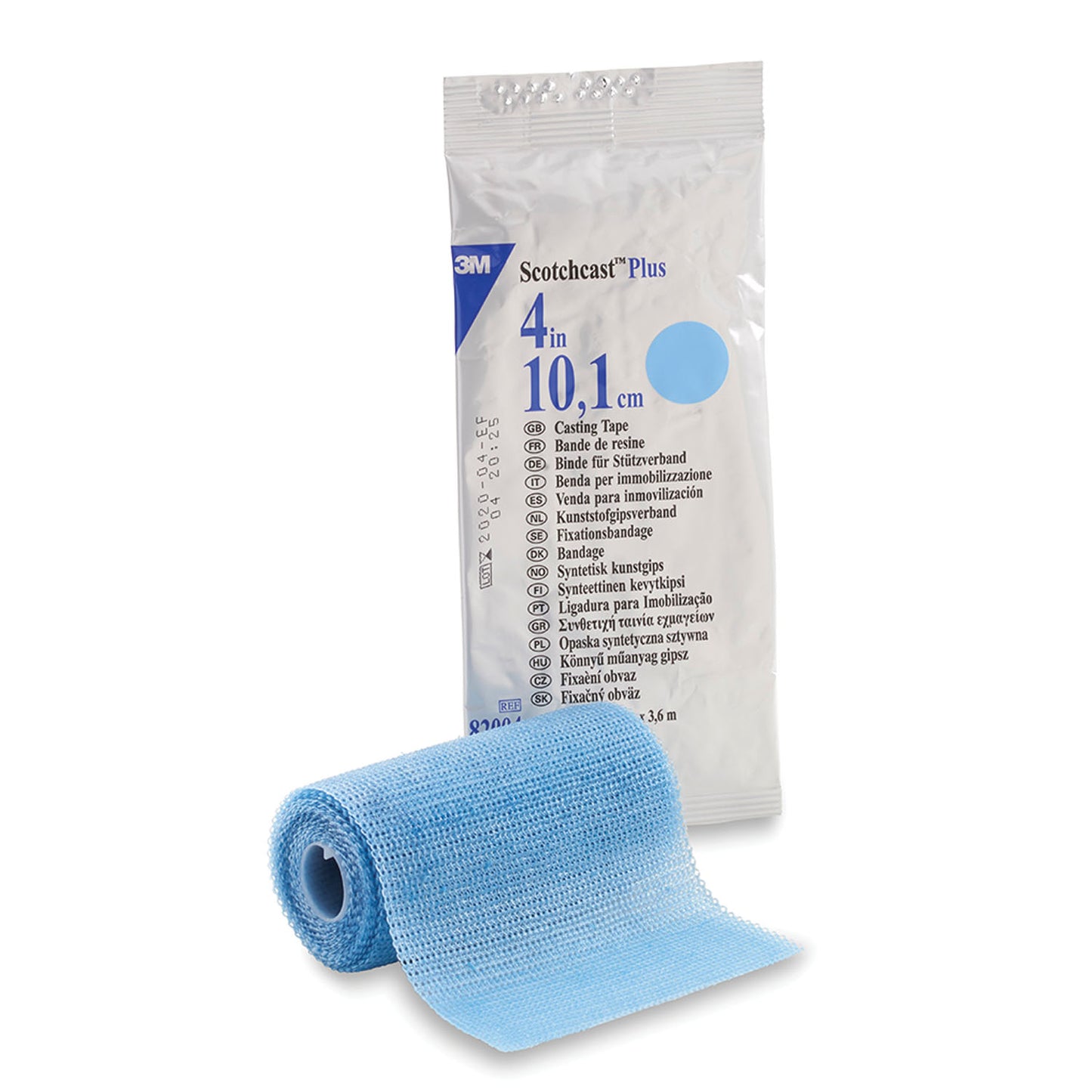 82004L - Solventum 3M™ Scotchcast™ Plus Casting Tape - 4" x 4 yds, Light Blue, 10/cs