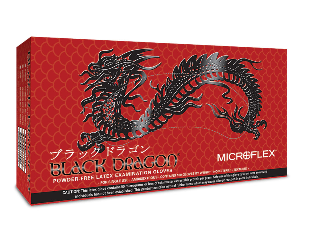 162512 - Ansell MICROFLEX® Black Dragon® BD-100L - X-Small (5.5-6.0), 100/bx, 20 bx/cs