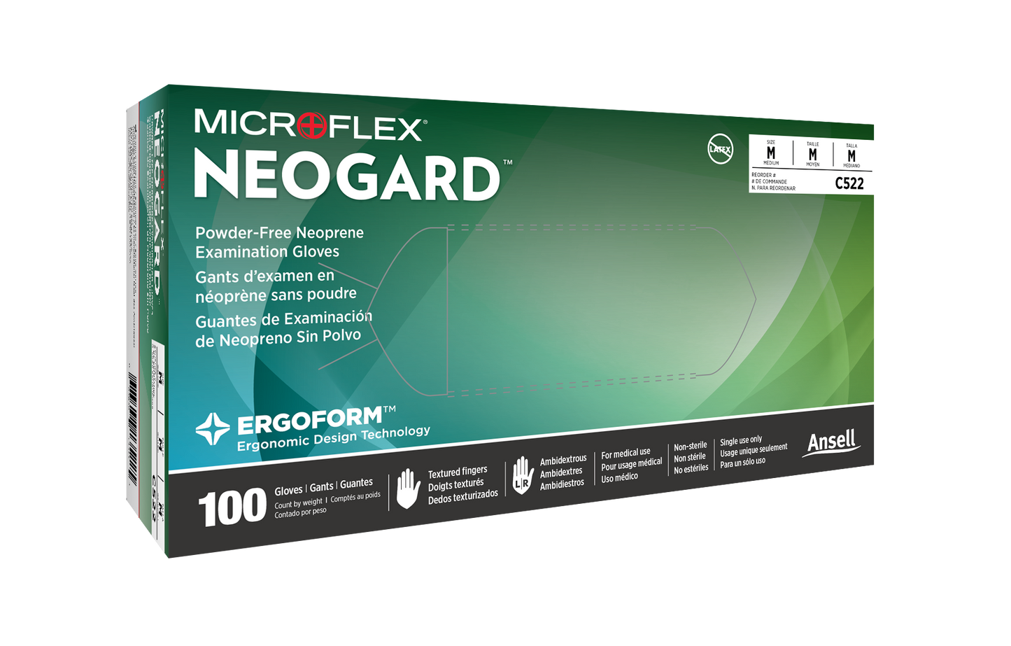 162525 - Ansell MICROFLEX® Neogard™ C52 - X-Small (5.5-6.0), 100/bx, 10 bx/cs