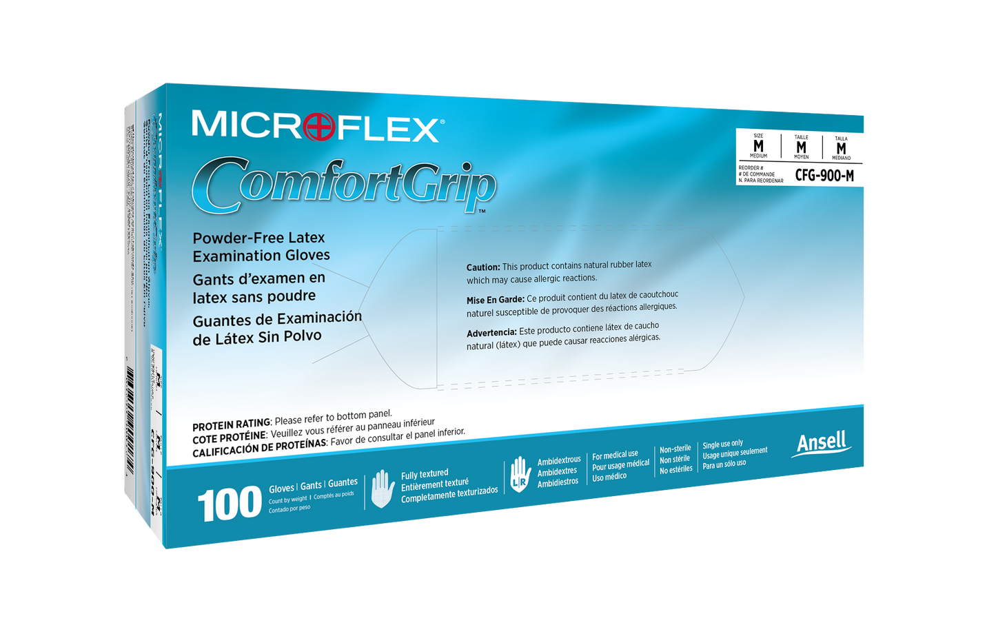 162576 - Ansell MICROFLEX® ComfortGrip® CFG-900 - X-Small (5.5-6.0), 100/bx, 10 bx/cs
