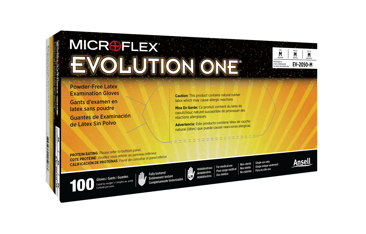 162626 - Ansell MICROFLEX® Evolution One® EV-2050 - Large (8.5-9.0), 100/bx, 10 bx/cs