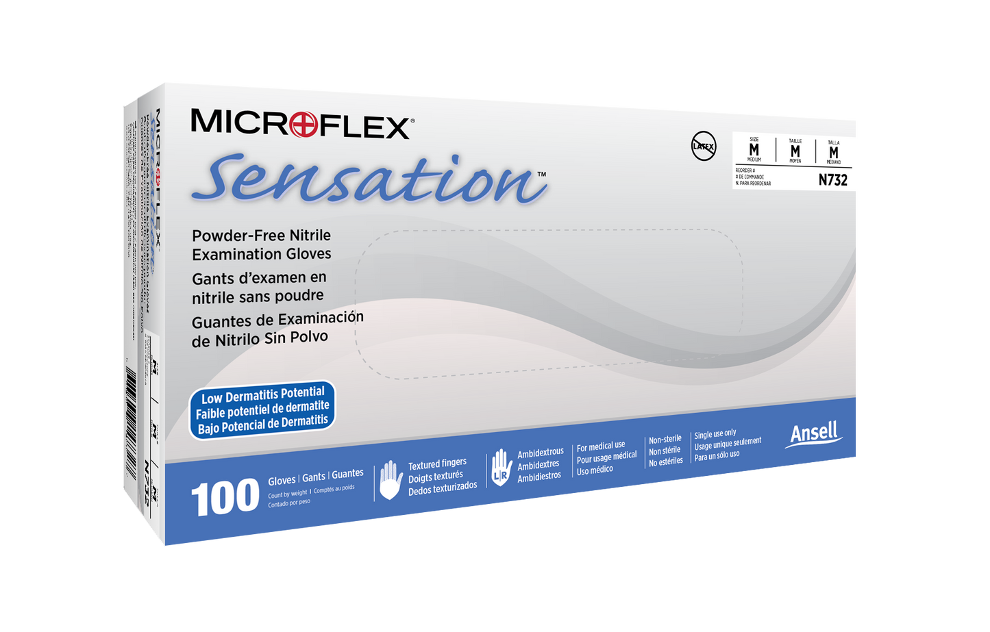 163003 - Ansell MICROFLEX® Sensation® N73 - X-Small (5.5-6.0), 100/bx, 10 bx/cs