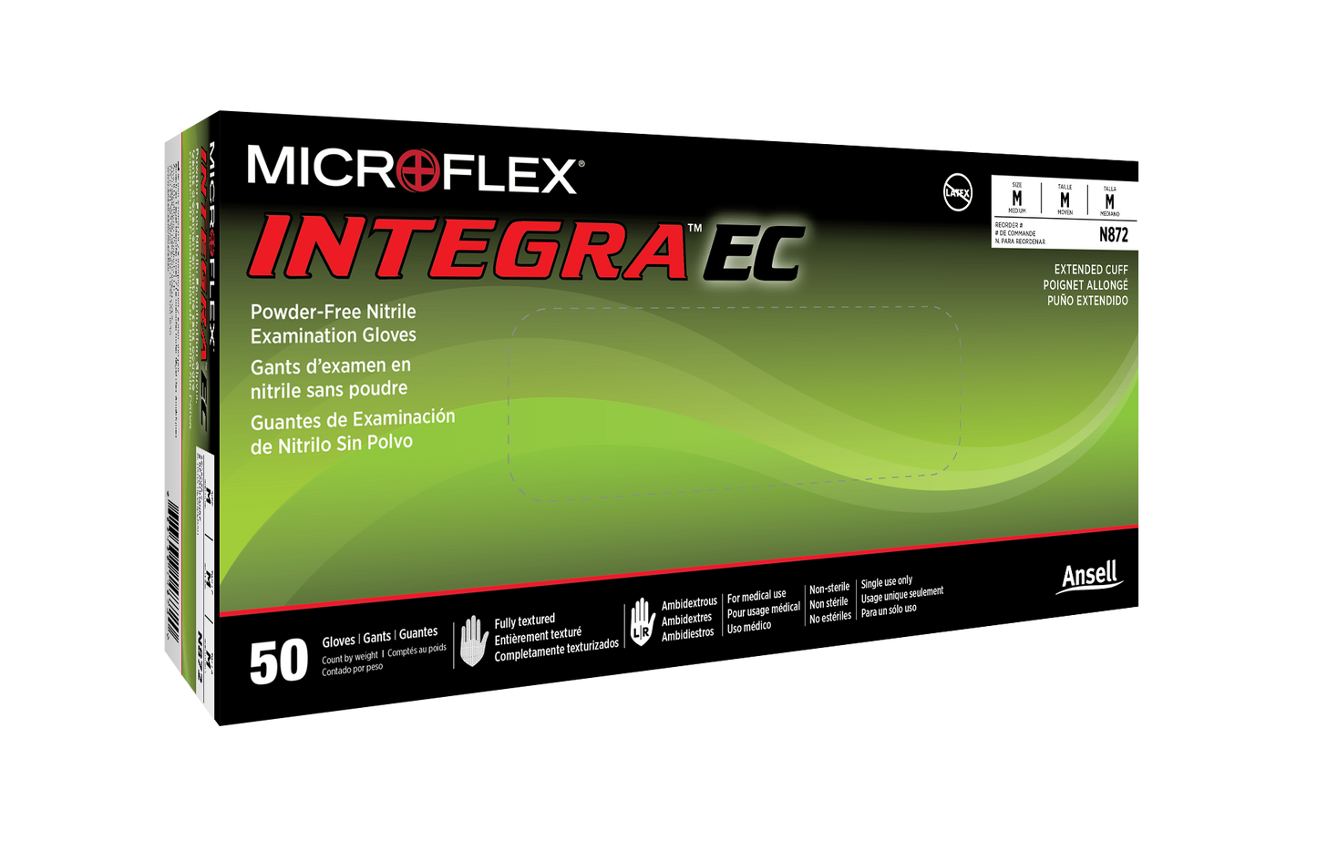 163070 - Ansell MICROFLEX® Integra® EC N87 - Small (6.5-7.0), 50/bx, 10 bx/cs