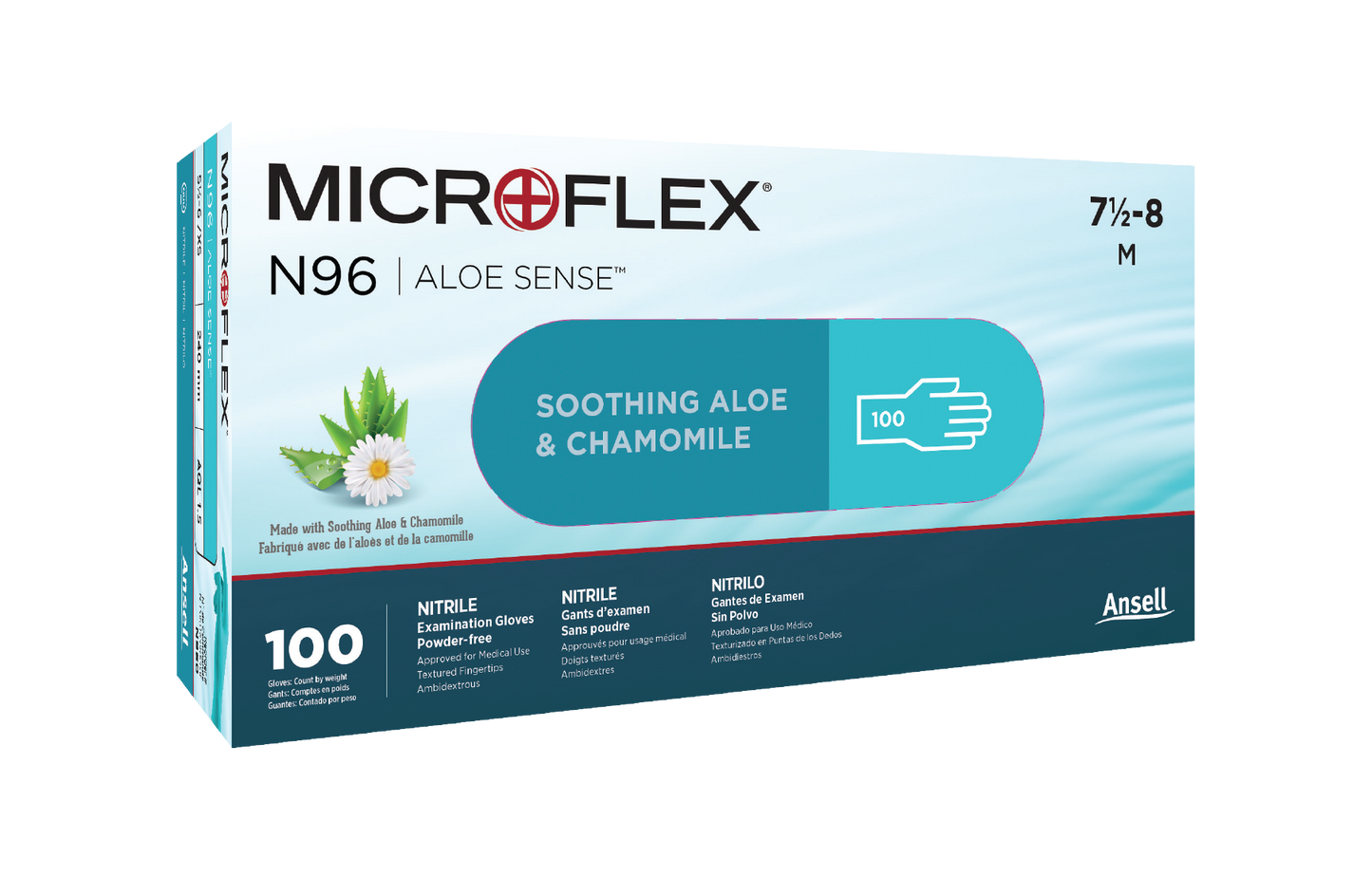 163101 - Ansell MICROFLEX® Aloe Sense™ N96 - X-Small (5.5-6.0), 100/bx, 10 bx/cs