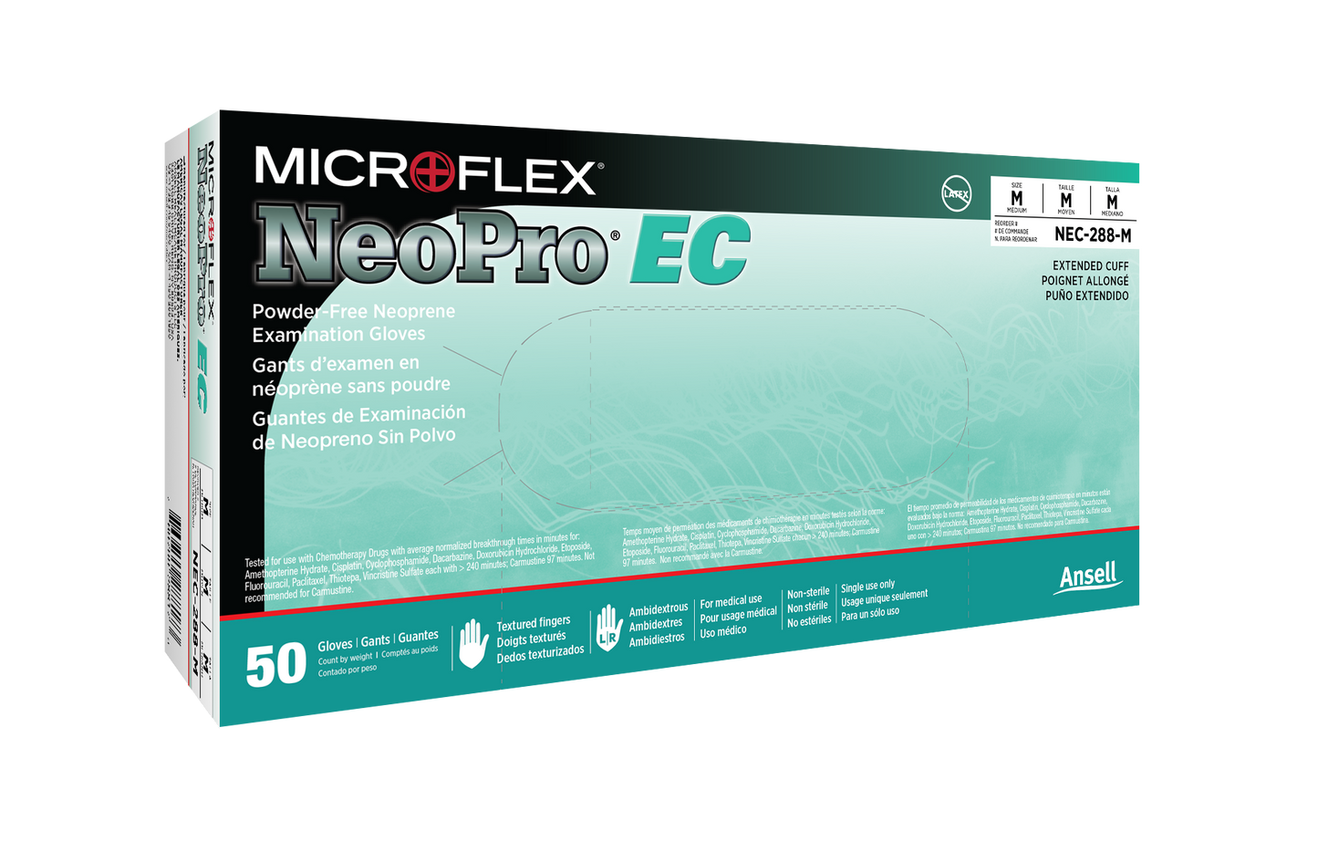 163114 - Ansell MICROFLEX® NeoPro® EC NEC-288 - Small (6.5-7.0), 50/bx, 10 bx/cs