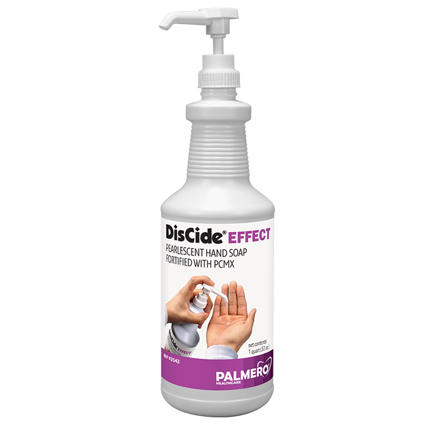 3543- Palmero DisCide® Effect Professional Hand Asepsis Soap - Quart Bottle Pump Dispenser, 12/cs