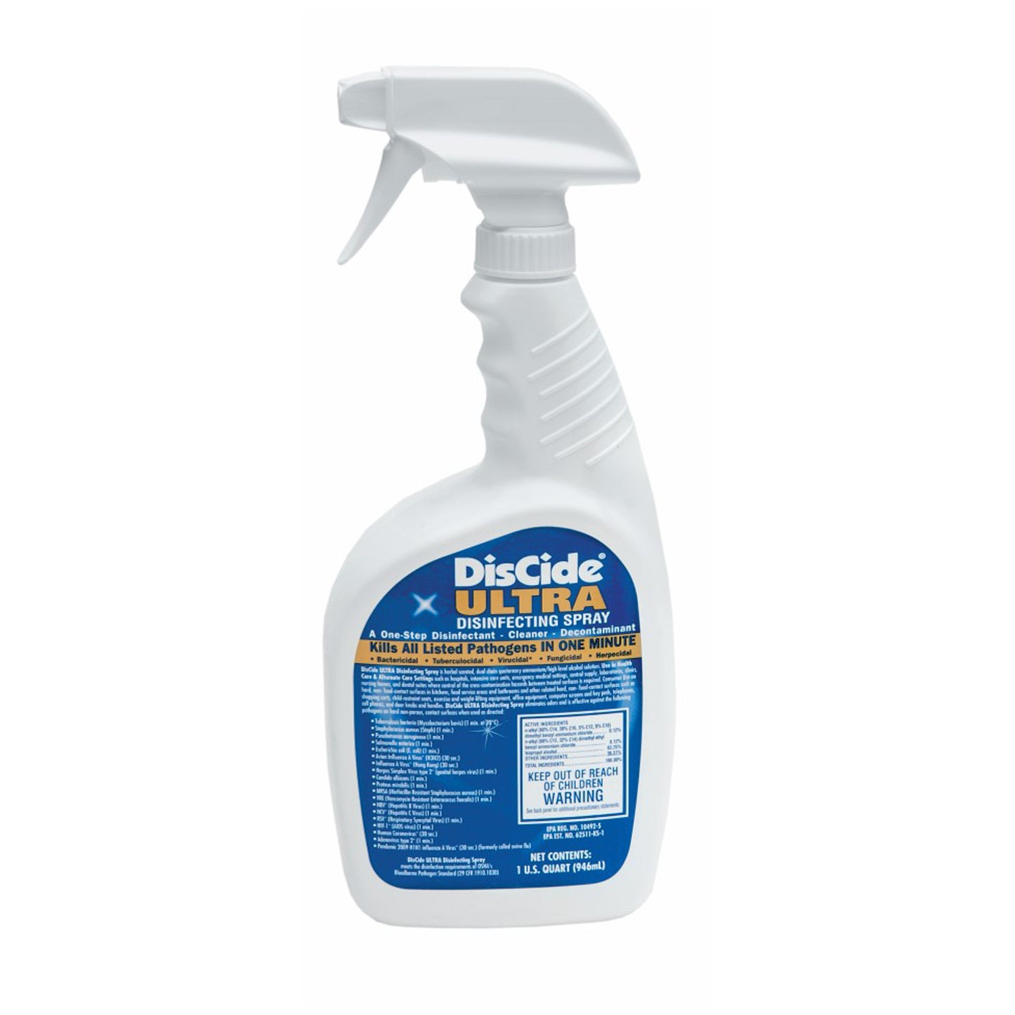 3565Q - Palmero DisCide® Ultra Quart Bottle w/ Sprayer, 12/cs