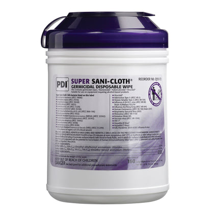 U87295 - PDI Super Sani-Cloth® Germicidal Disposable Wipe, X-Large, Individual, Boxed, 11½" x 11¾", 50/bx, 3 bx/cs