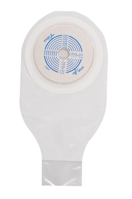 022767 - Convatec ActiveLife® One-Piece Drainable Pouch with Pre-Cut Stomahesive Skin Barrier, Tape Collar, 12" Pouch with 1-Sided Comfort Panel, Tail Clip, Transparent, 1 1/2" Stoma Opening, 10/bx