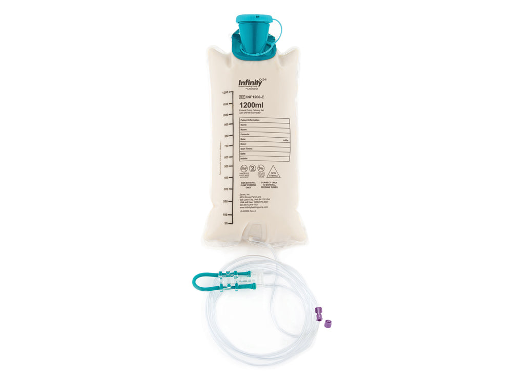 INF1200-E - MOOG® EnteraLite® Infinity® Enteral Pump Delivery Set with ENFit® Connector, 1200ml, 30/cs
