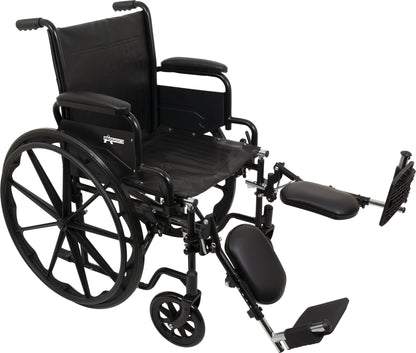 WC21616DS - Compass Health Wheelchair - Standard K2, Dual Axle, Hemi 16" x 16", Detachable Desk Arm, Swing Away Foot Rest
