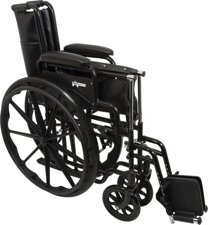 WC21616DS - Compass Health Wheelchair - Standard K2, Dual Axle, Hemi 16" x 16", Detachable Desk Arm, Swing Away Foot Rest