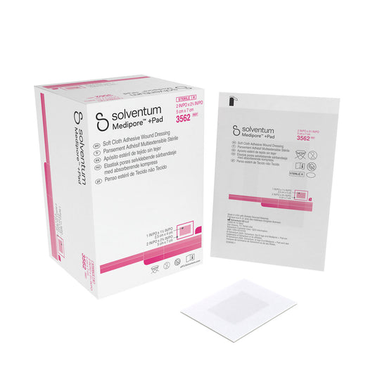 Solventum Medipore™ +Pad Soft Cloth Adhesive Wound Dressing - 2" x 2 3/4", Pad Size 1" x 1 1/1", 50/bx, 4 bx/cs